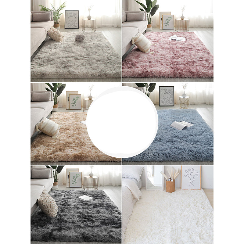 Relaxing Multicolored Solid Color Living Room Rug - Indoor Synthetic Anti-Slip Backing Stain-Resistant Area Carpet