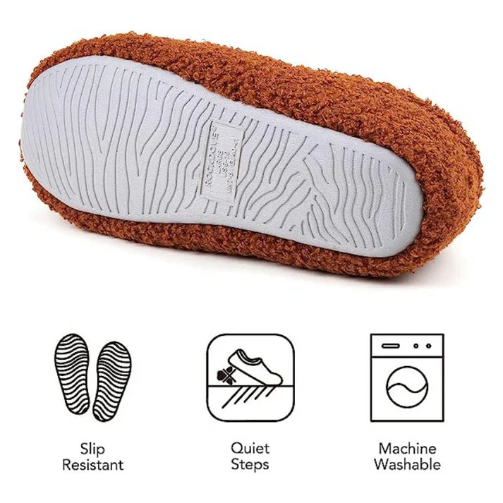 Cozy Fleece-Lined Closed-Back Indoor Slippers