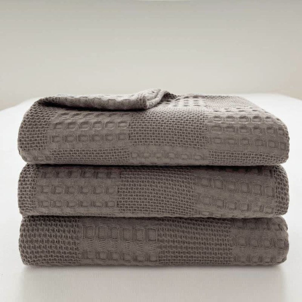Taavita Checkered Waffle Blanket