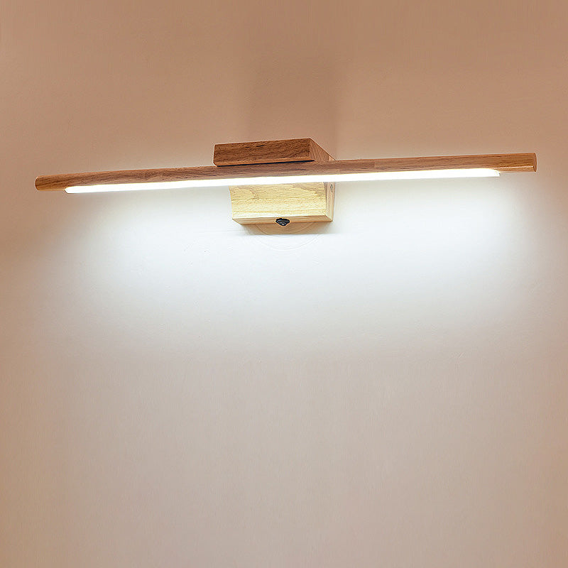 Slim Wood Taavita Modern LED Beige Wall Mounted Lacked in Time/Water Light