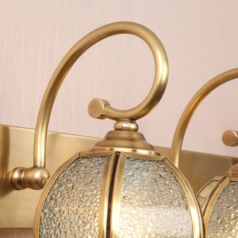 2/3 Bulbs Taavita Flower Bar Light Traditional Water Glass Sconce Light Fixture with Curved Arm
