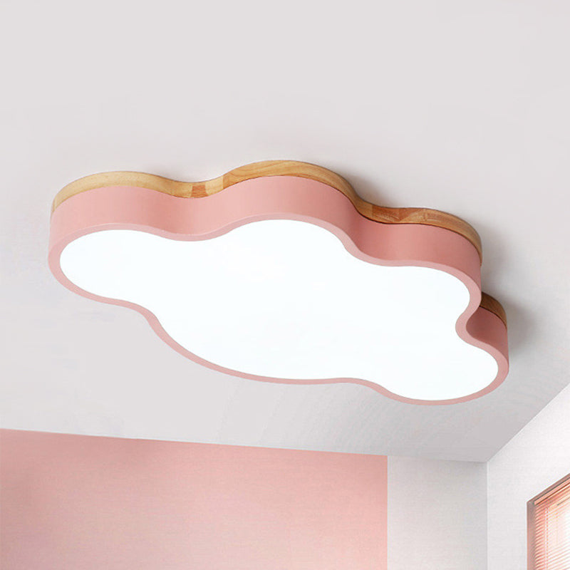 Acrylic Cloud Shape Flush Ceiling Light Macaron Loft LED Ceiling Lamp for Kid Bedroom Clearhalo 'Ceiling Lights' 'Close To Ceiling Lights' 'Close to ceiling' 'Flush mount' Lighting' 241231