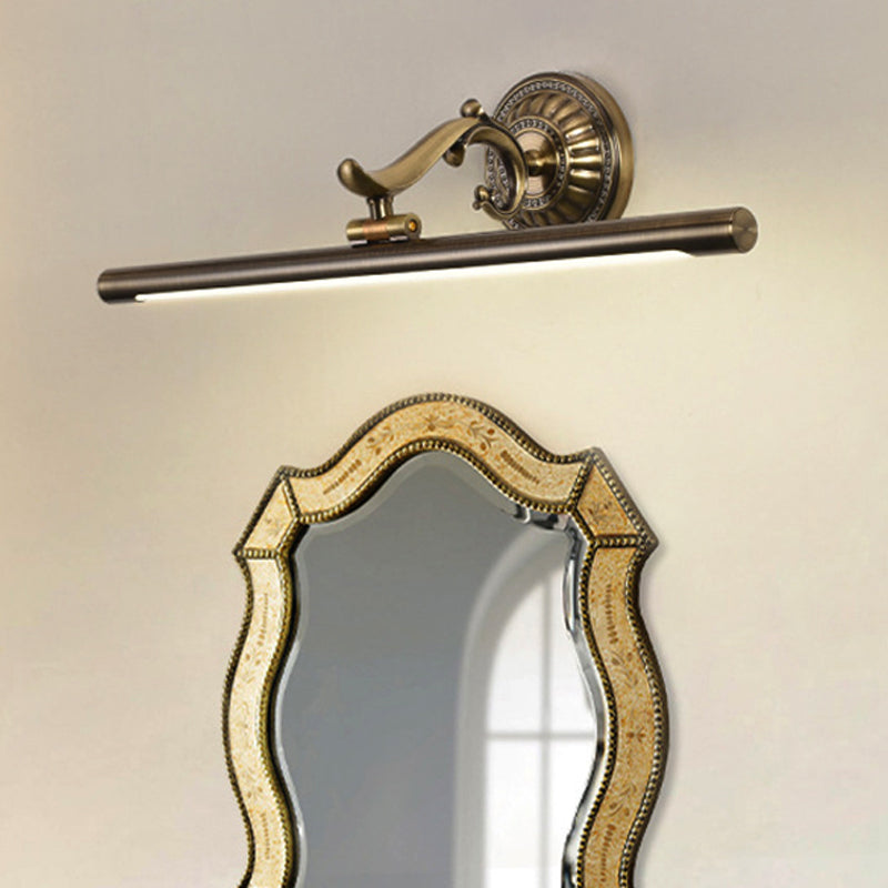 Linear Metallic Vanity Wall Light Modernist Style 16"/21.5" Wide LED Brass/Gold Finish Wall Mount Lighting over Mirror Clearhalo 'Cast Iron' 'Glass' 'Industrial' 'Modern wall lights' 'Modern' 'Tiffany' 'Traditional wall lights' 'Vanity Lights' 'Wall Lights' Lighting' 139166