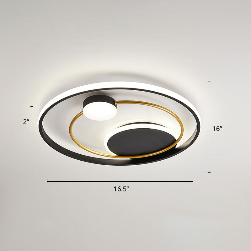 Metal Circular Flush Mount Led Light Postmodern Ceiling Mount Light Fixture for Bedroom Clearhalo 'Ceiling Lights' 'Close To Ceiling Lights' 'Close to ceiling' 'Flush mount' Lighting' 2424076