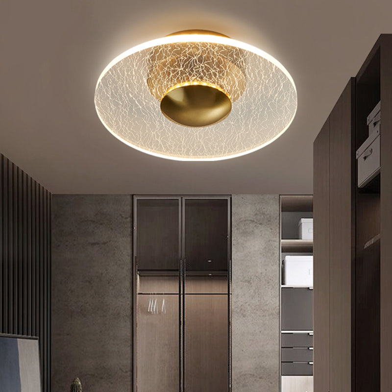 Taavita Acrylic Disc Semi Flush Mount Ceiling Light - Postmodern Clear LED Lamp for Corridor
