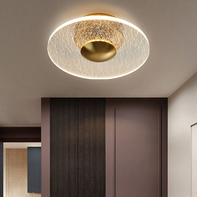 Taavita Acrylic Disc Semi Flush Mount Ceiling Light - Postmodern Clear LED Lamp for Corridor
