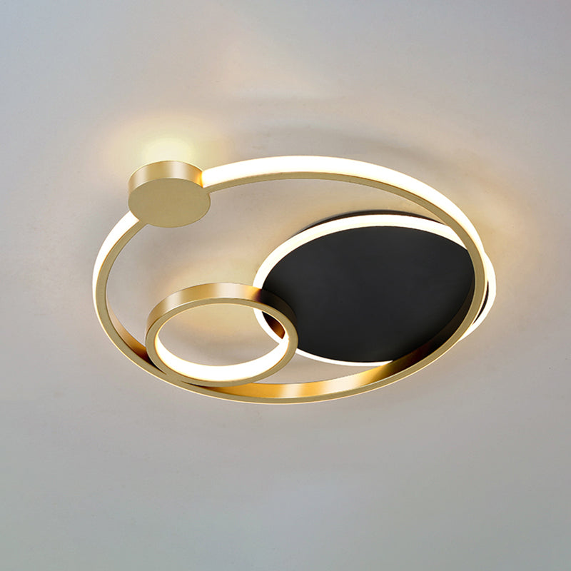 Postmodern Multi-Ring Flushmount Ceiling Lamp Metal LED Flush Mount Lighting for Bedroom