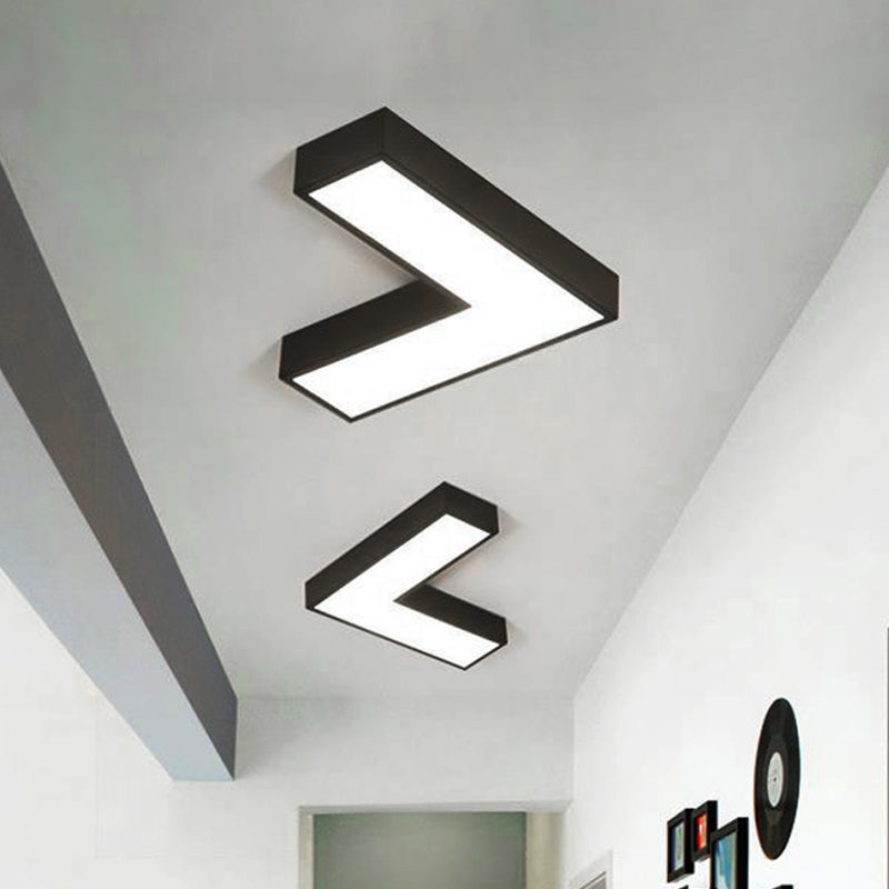 Taavita Metal Flush Mount Modern LED Flush Ceiling Light 10"/14" Wide in White/Black with Opaline Diffuser for Office