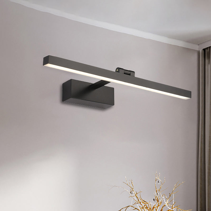Taavita Style Rectangular Aluminum Wall Lamp 16"/19.5" W LED Vanity Mirror Light in Black/White for Bathroom - Modern Design, 1 Light, Max. 39W, Metal, 110V-120V and 220V-240V, Color Temperature: White, 9 Inch Height, Bulb Included, SMD Base.