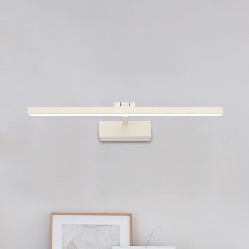 Taavita Style Rectangular Aluminum Wall Lamp 16"/19.5" W LED Vanity Mirror Light in Black/White for Bathroom - Modern Design, 1 Light, Max. 39W, Metal, 110V-120V and 220V-240V, Color Temperature: White, 9 Inch Height, Bulb Included, SMD Base.