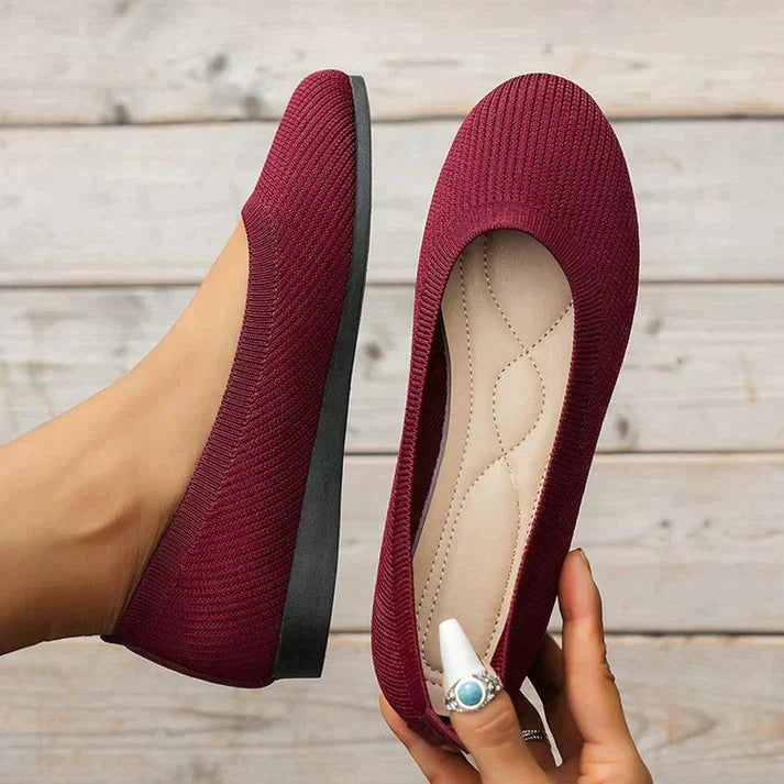 Women’s Ballet Flats | Breathable Knit Slip-On | Lightweight & Slip-Resistant Sole | Comfortable Fit