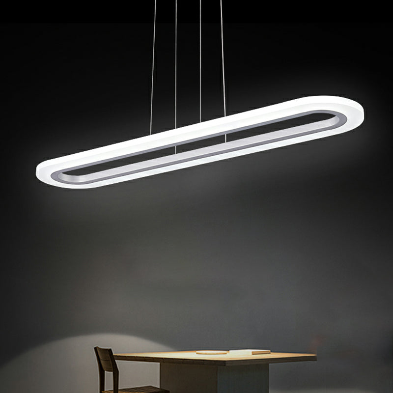 Taavita Ceiling Light Office Island LED Pendant Light in Silver - Acrylic Simple Style