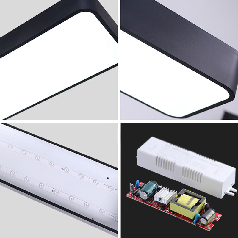 Taavita LED Aluminum Flush Mount Lamp Simple Rectangular Ceiling Light Fixture for Office