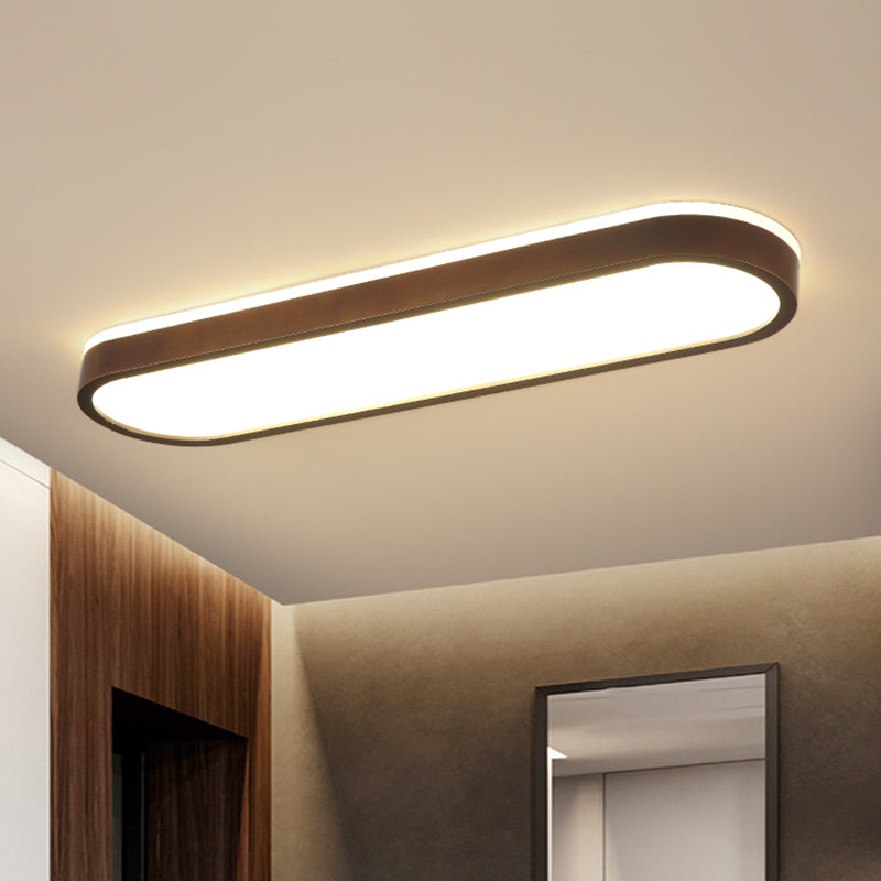 Taavita Surface Mounted LED Ceiling Light Simplicity Wooden Brown Flush Mount Light for Aisle - Modern Design with Natural Color Temperature and Included Bulb