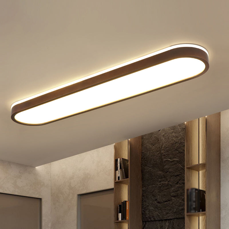 Taavita Surface Mounted LED Ceiling Light Simplicity Wooden Brown Flush Mount Light for Aisle - Modern Design with Natural Color Temperature and Included Bulb
