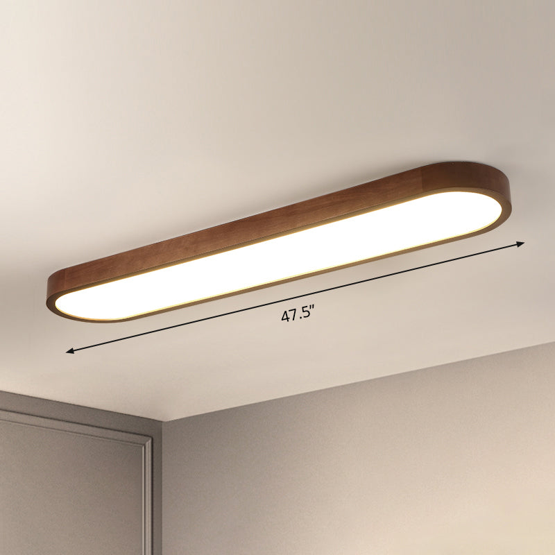 Taavita Surface Mounted LED Ceiling Light Simplicity Wooden Brown Flush Mount Light for Aisle - Modern Design with Natural Color Temperature and Included Bulb
