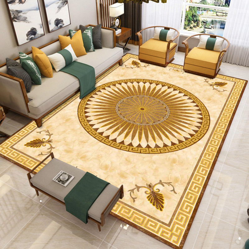 Trendy Multicolor Flower Printed Living Room Rug Area Carpet Synthetics Non-Slip Backing Stain-Resistant Indoor Rug by Taavita