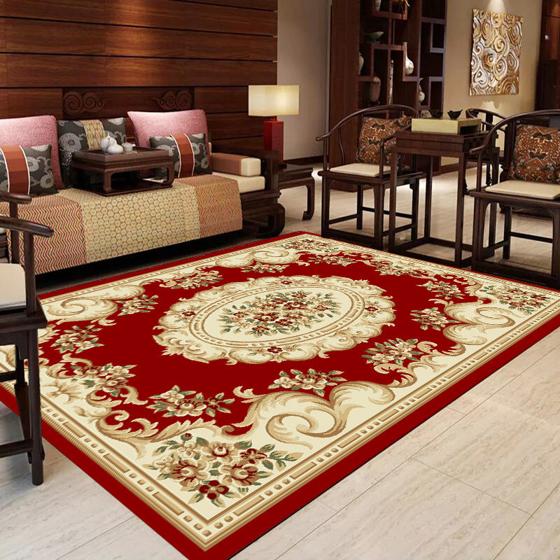 Taavita Multicolored Modern Carpet Polyester Floral Printed Area Rug Anti-Slip Backing Stain Resistant Indoor Carpet for Living Room