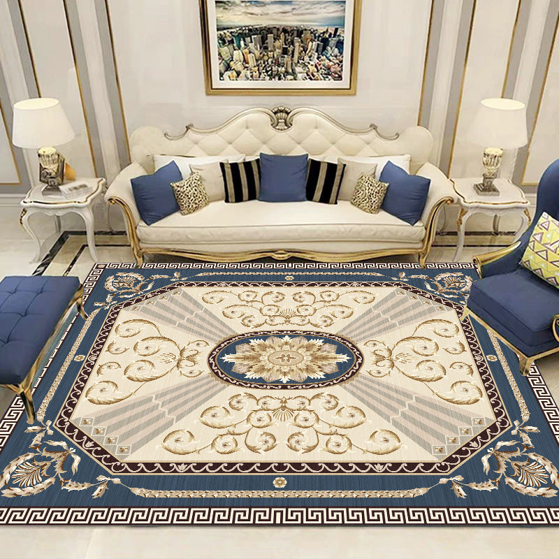 Multicolor Modern Rug Polyster Floral Printed Area Carpet Anti-Slip Backing Stain-Resistant Indoor Rug for Parlor Blue Clearhalo 'Area Rug' 'Modern' 'Rugs' Rug' 2480912