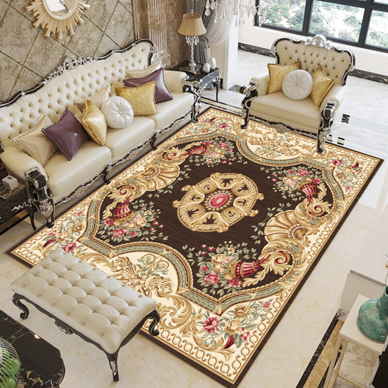 Multicolor Modern Rug Polyster Floral Printed Area Carpet Anti-Slip Backing Stain-Resistant Indoor Rug for Parlor Sky Blue Clearhalo 'Area Rug' 'Modern' 'Rugs' Rug' 2480911