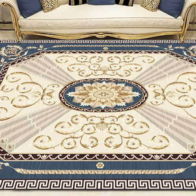 Taavita Multicolored Modern Carpet Polyester Floral Printed Area Rug Anti-Slip Backing Stain Resistant Indoor Carpet for Living Room