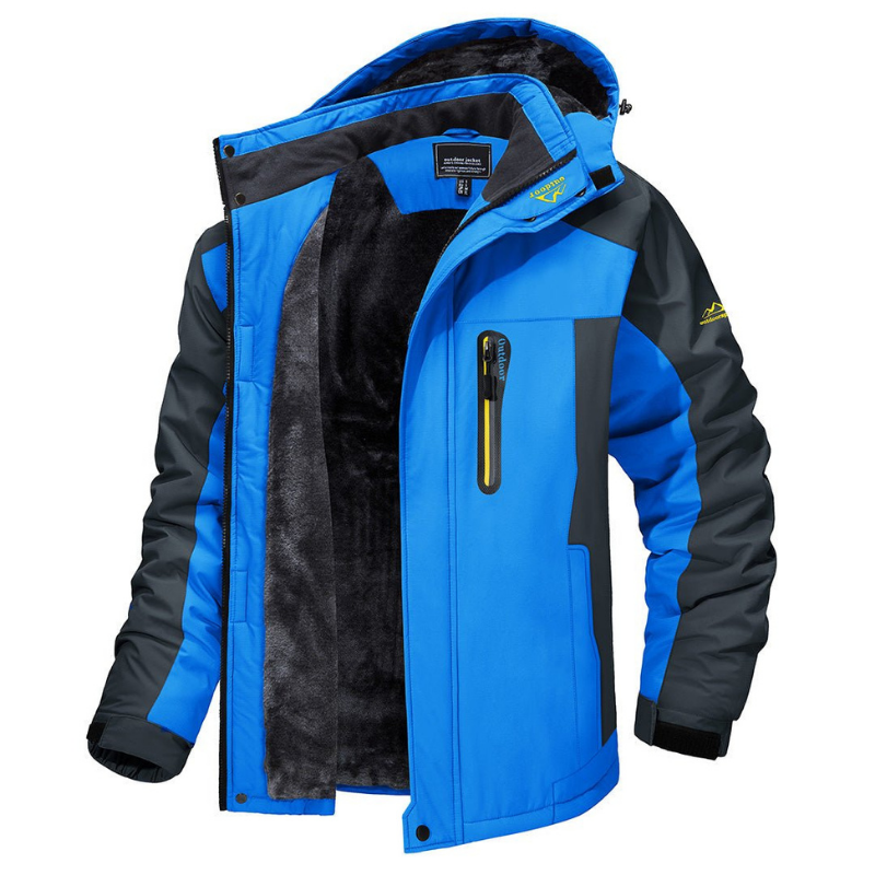Men's Waterproof Winter Jacket | Insulated & Adjustable Hood | Durable Fabric | Weather Protection