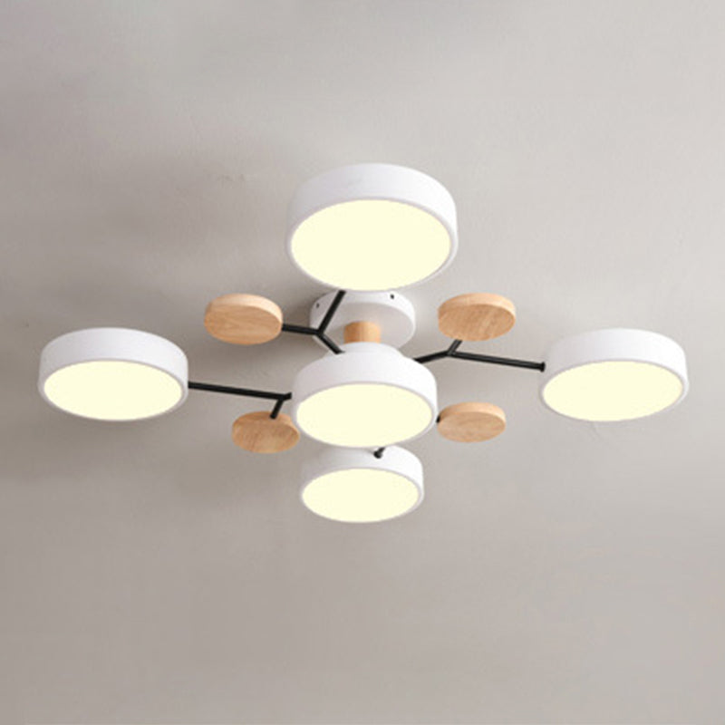 Sputnik Semi Flush Mount Light Macaron LED Acrylic Semi-Flush Mount Ceiling Fixture 6 Green Clearhalo 'Ceiling Lights' 'Close To Ceiling Lights' 'Close to ceiling' 'Semi-flushmount' Lighting' 2553240