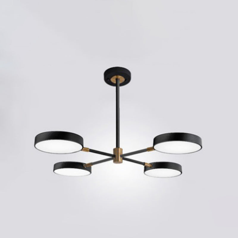 Round Ceiling Chandelier Ultra-Contemporary Metal Hanging Ceiling Lights for Living Room 6 White Clearhalo 'Ceiling Lights' 'Chandeliers' 'Modern Chandeliers' 'Modern' Lighting' 2562870