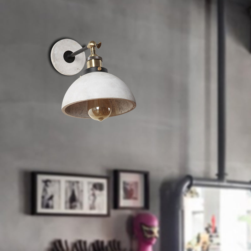 Taavita Cone/Cylinder/Bowl Bedroom Wall Mounted Light Grey Cement 1 Head Industrial Style Angle Adjustable Wall Sconce
