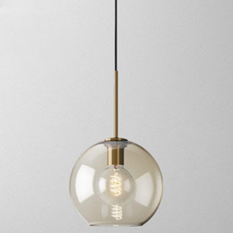 Cognac Glass Pendant Light Modern Minimalist 1-Light Pendant Lighting For Dining Room Table Clearhalo 'Ceiling Lights' 'Glass shade' 'Glass' 'Modern Pendants' 'Modern' 'Pendant Lights' 'Pendants' Lighting' 2579322