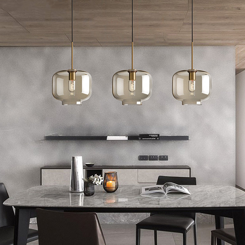 Taavita Glass Pendant Light modern minimalist 1-light hanging lighting for dining table – contemporary, clear glass cover, round canopy shape, E26/E27 bulb base