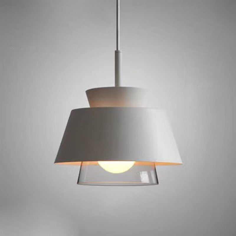 Modern Upside Down Trifle Pendant Light Metal Macarons 1-Light Pendant Lighting for Dining Room Table White Clearhalo 'Ceiling Lights' 'Modern Pendants' 'Modern' 'Pendant Lights' 'Pendants' Lighting' 2579493