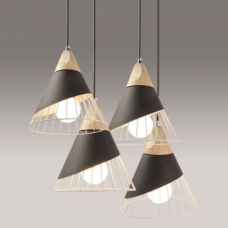 1-Light Nordic Taavita Style Metal Wire Cage Pendant Lamp Living Room Hanging Lamp