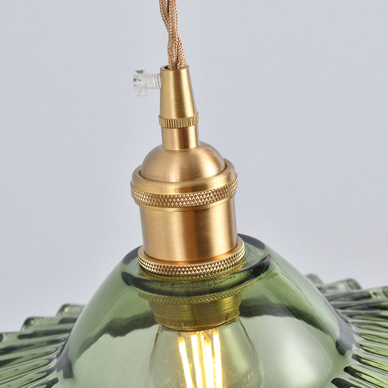 Taavita Vintage Industrial Scalloped Edge Pendant Light 1 Hanging Light for Living Room