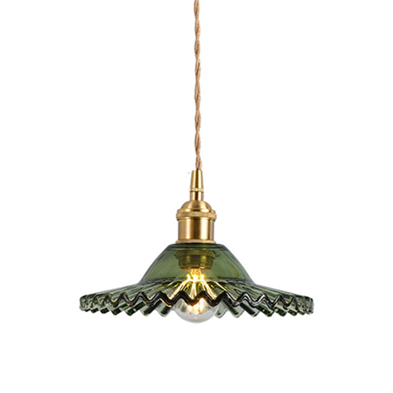 Taavita Vintage Industrial Scalloped Edge Pendant Light 1 Hanging Light for Living Room