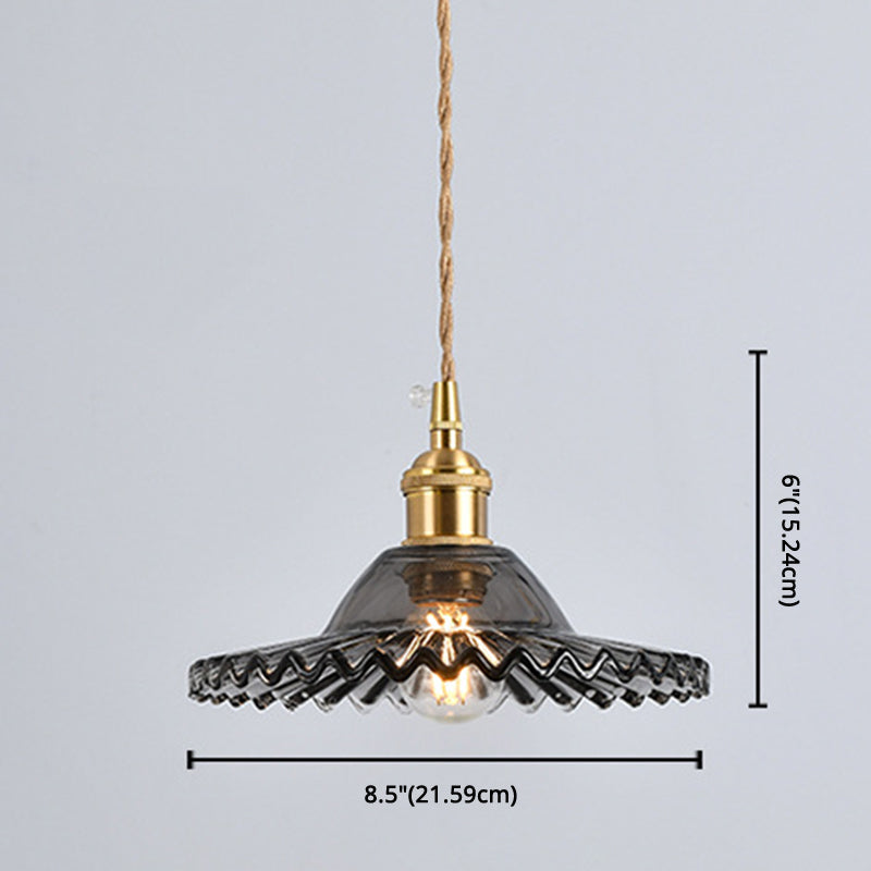 Taavita Vintage Industrial Scalloped Edge Pendant Light 1 Hanging Light for Living Room