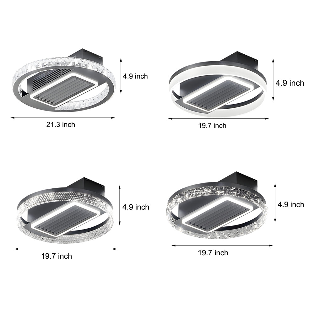 19.7 In. Nordic Taavita Ceiling Fan with 6 Speeds, LED Light, Remote Control