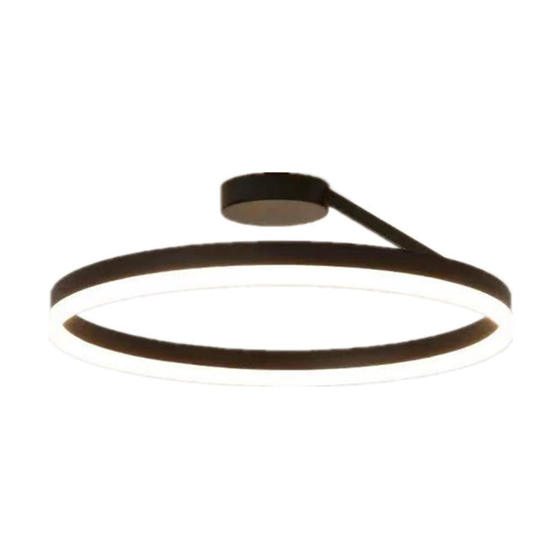 Contemporary Circular Semi Flush Mount Lighting Metal Ceiling Light Fixtures for Bedroom