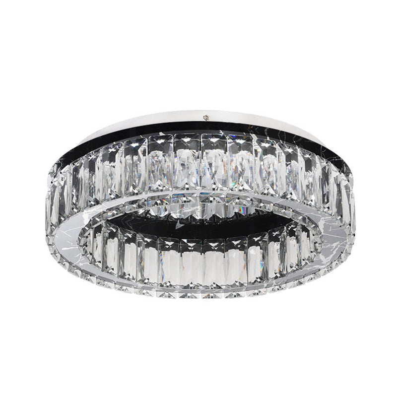 Modern Round Flush Mount Ceiling Light Fixture with Crystal - Contemporary Ceiling Light Fixtures
