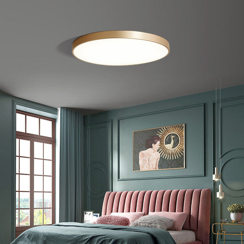 Taavita Metallic Circle Flush Mount Ceiling Light Modern LED - Flush Mount for Bedroom with 8" 12" 16" 20" Size Options
