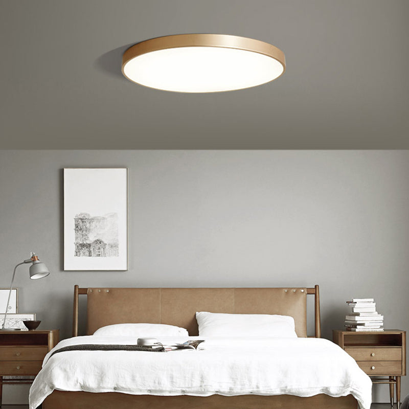 Taavita Metallic Circle Flush Mount Ceiling Light Modern LED - Flush Mount for Bedroom with 8" 12" 16" 20" Size Options