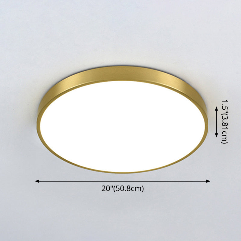 Taavita Metallic Circle Flush Mount Ceiling Light Modern LED - Flush Mount for Bedroom with 8" 12" 16" 20" Size Options