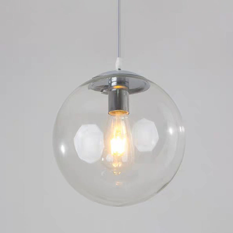 1 Light Round Hanging Ceiling Lights Industrial Style Glass Hanging Light Fixtures for Restaurant Clearhalo 'Ceiling Lights' 'Pendant Lights' 'Pendants' Lighting' 2618379