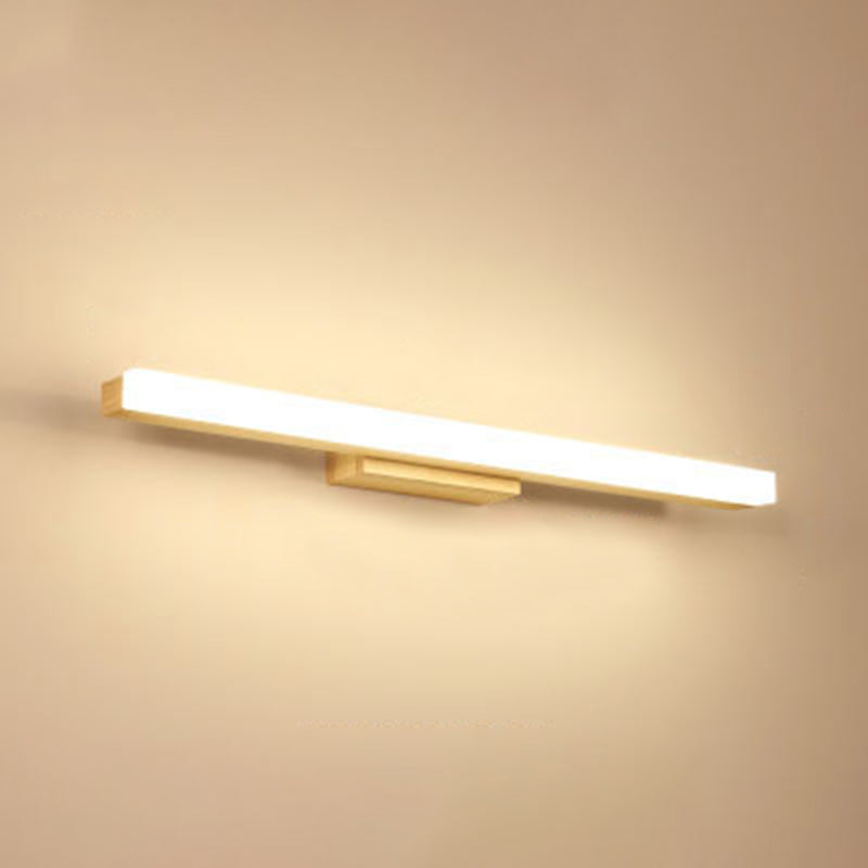 Rectangular Vanity Wall Light Nordic Minimalist Style Wood Single Vanity Light Clearhalo 'Vanity Lights' 'Wall Lights' Lighting' 2627313
