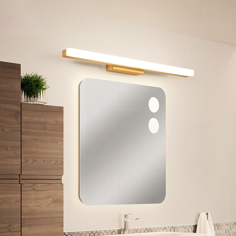 Taavita Rectangular Vanity Wall Light in Nordic Minimalist Style Made of Wood - Single Vanity Light