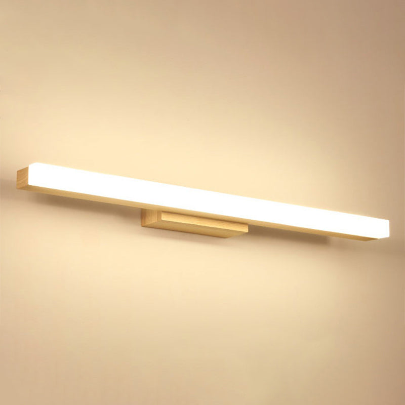 Taavita Rectangular Vanity Wall Light in Nordic Minimalist Style Made of Wood - Single Vanity Light