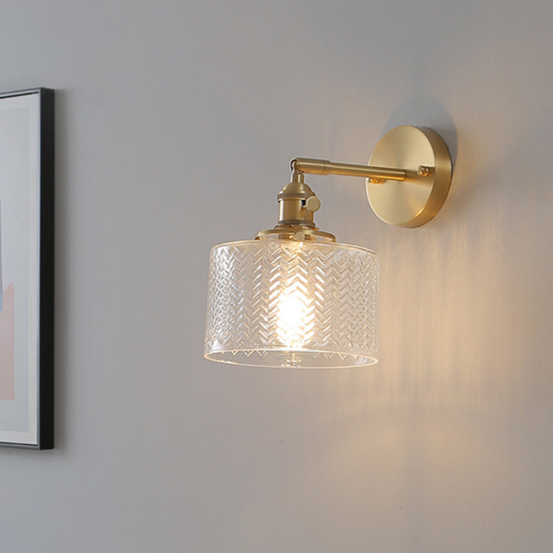 Taavita Industrial Adjustable Wall Sconce Light with Clear Glass Shade for Bedroom Hotel
