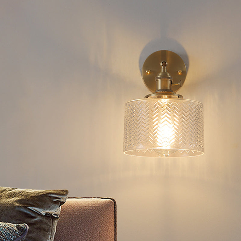 Taavita Industrial Adjustable Wall Sconce Light with Clear Glass Shade for Bedroom Hotel