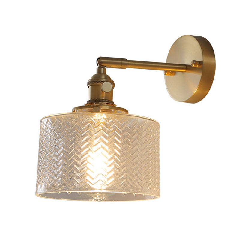 Taavita Industrial Adjustable Wall Sconce Light with Clear Glass Shade for Bedroom Hotel