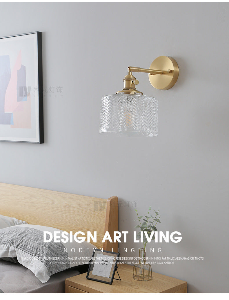 Taavita Industrial Adjustable Wall Sconce Light with Clear Glass Shade for Bedroom Hotel